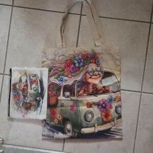 Hippie Van Tote Bag Matching Wallet